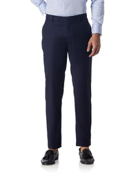 Veritas Merino Wool Micro Checked Dress Pants - Blue & Black