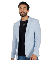 The Larkwood Seersucker Blazer - Light Blue