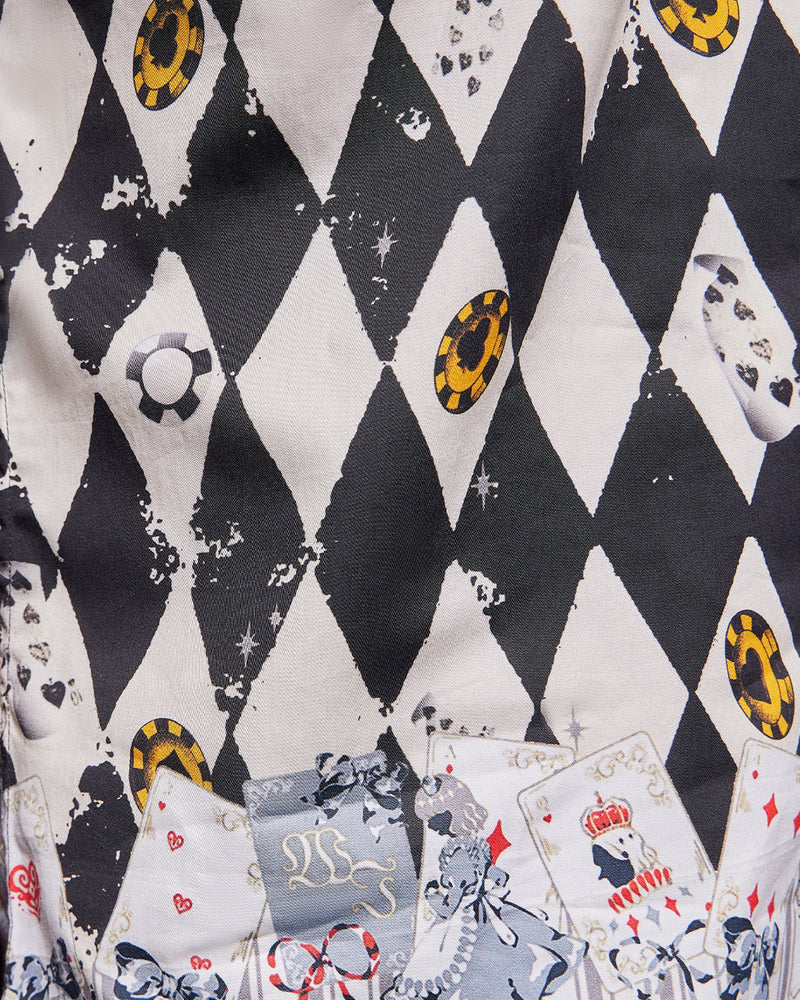 Black & White Casino Printed Shirt