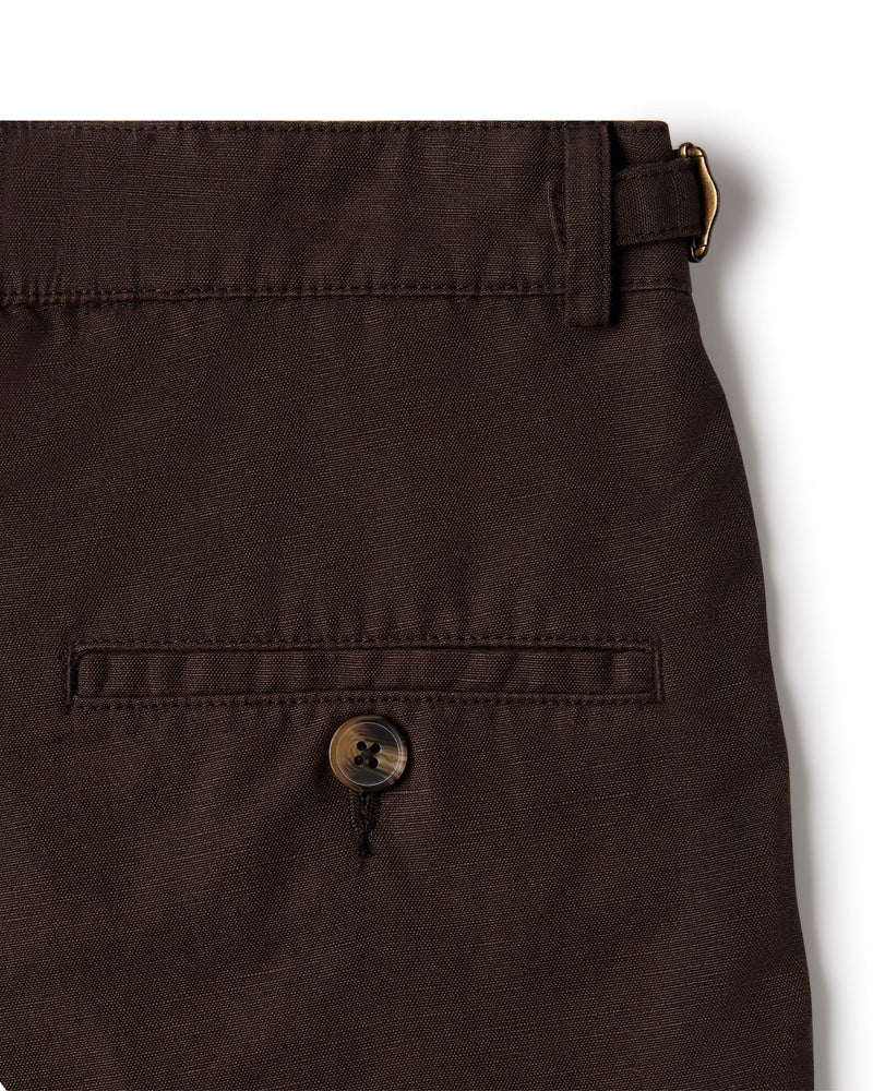 Weekender Cotton Linen Shorts - Brown