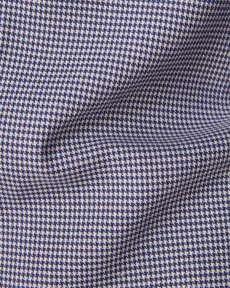 Blue & White Brushed Houndstooth Shirt