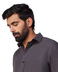 Grey Melange Oxford Shirt