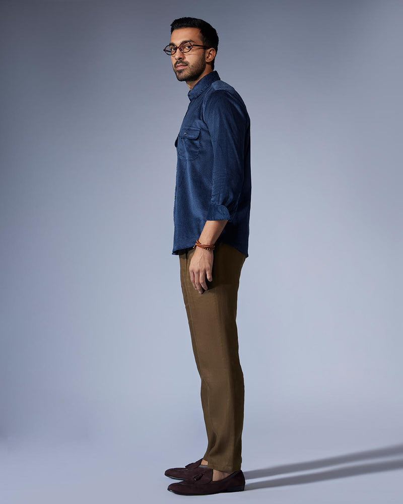 Navy Blue Corduroy Shirt