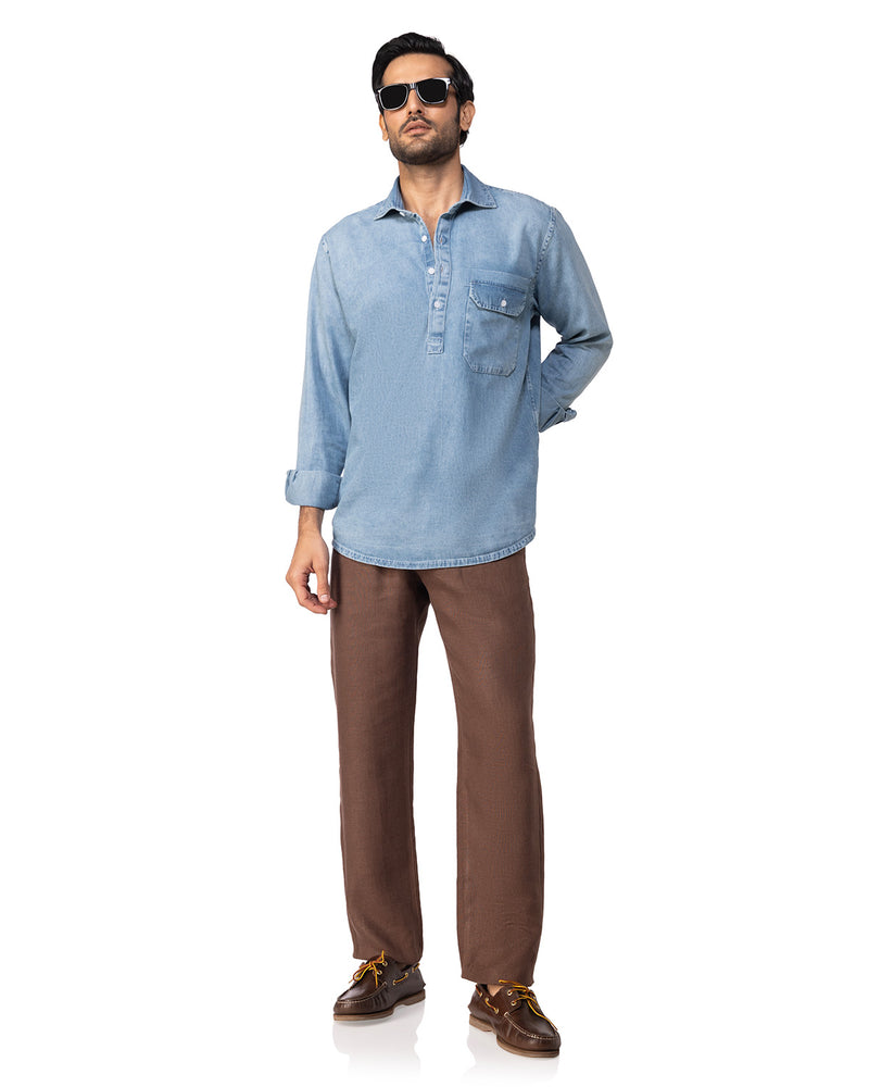 Blue Popover Denim Shirt