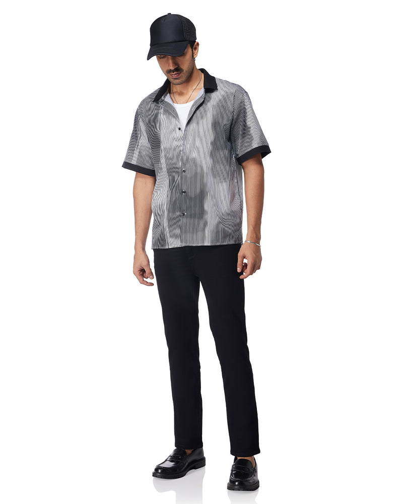 Black & White Illusion Printed Shirt