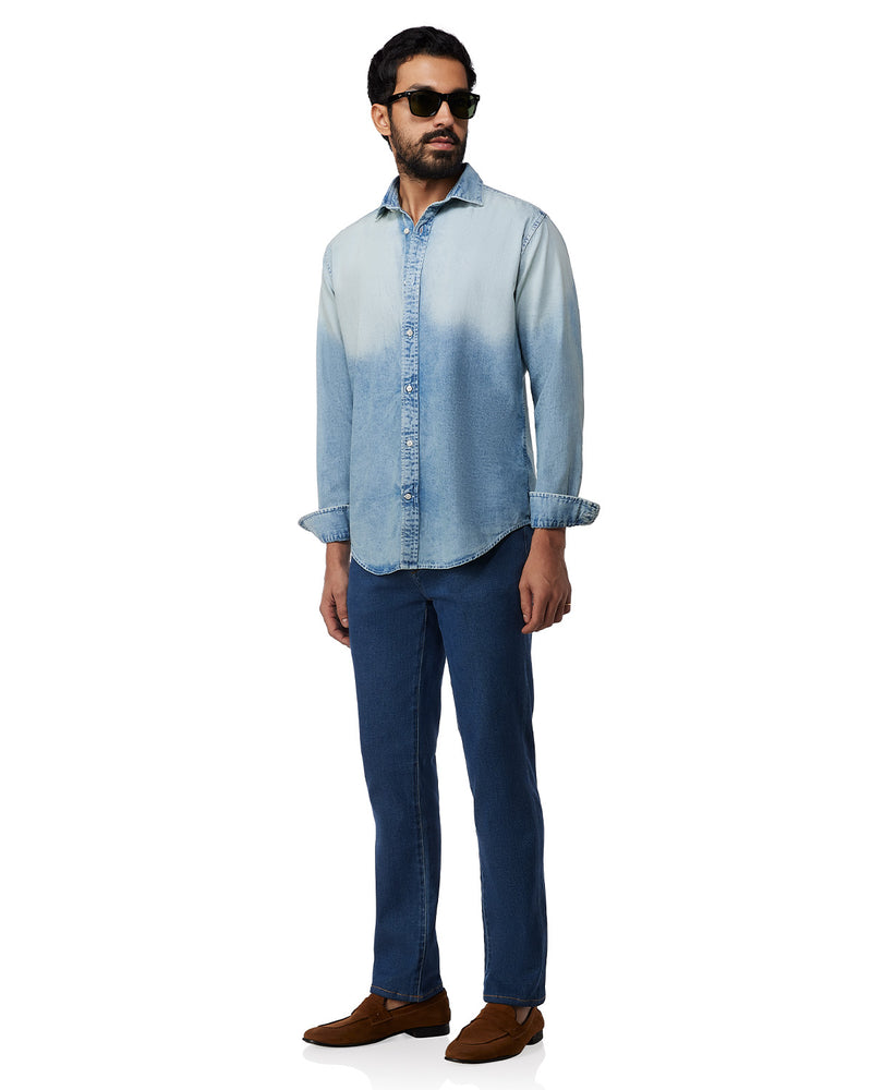 Blue Faded Denim Shirt