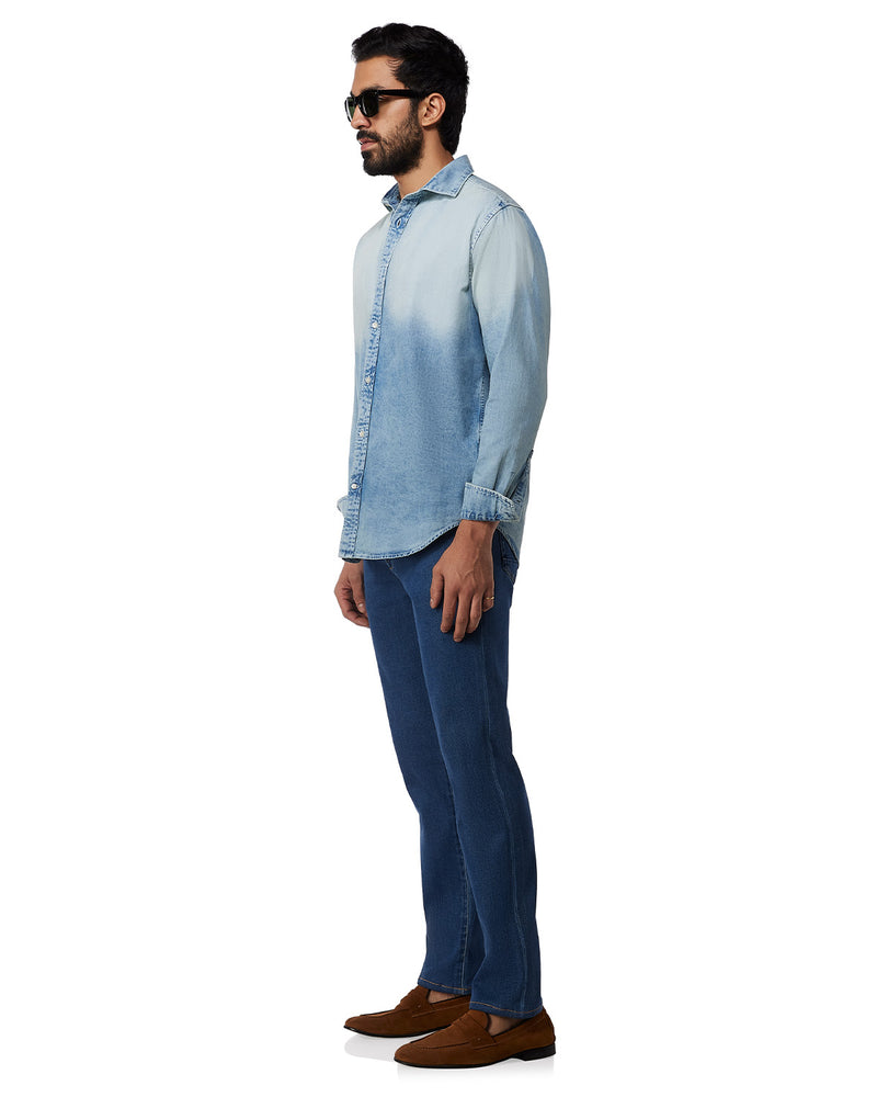 Blue Faded Denim Shirt