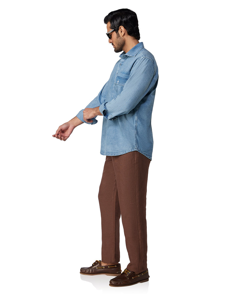 Blue Popover Denim Shirt