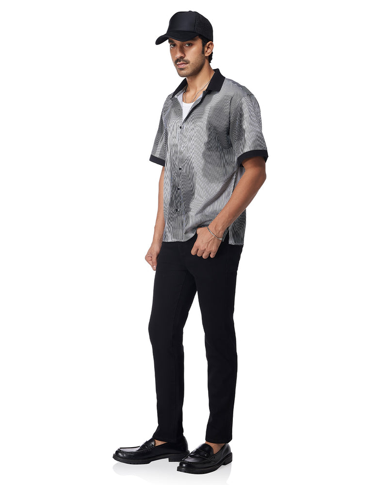 Black & White Illusion Printed Shirt