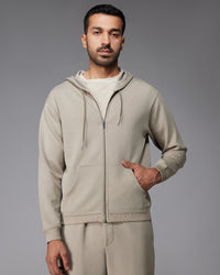 Luxe Travel Zipper Hoodie - Light Olive