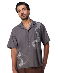 Grey Line Screen Printed Shirt