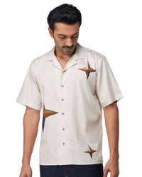 Beige Star Printed Shirt