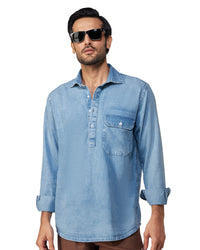 Blue Popover Denim Shirt