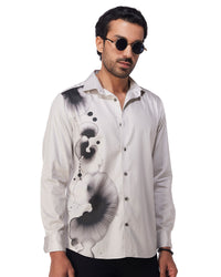 Grey Inkblot Printed Shirt