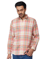 Pink & Yellow Checked Shirt