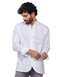Soft White Cotton Linen Shirt