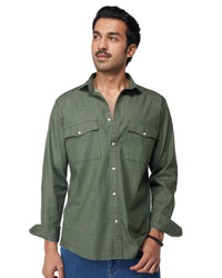 Olive Denim Shirt