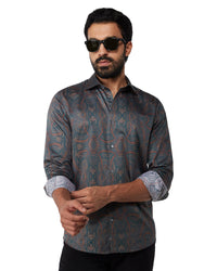 Green Abstract Printed Shirt