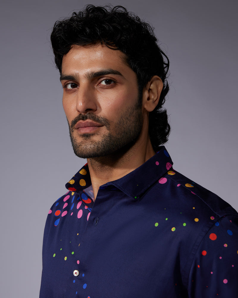 Multicoloured Dot Printed Shirt