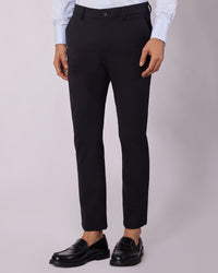 Tailored 4-Way Stretch Nylon Smart Pants - Black
