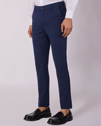 Tailored 4-Way Stretch Nylon Smart Pants - Navy