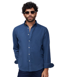 Japanese Brushed Twill Shirt - Dark Blue