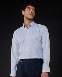 Giza Cotton Houndstooth Shirt - Light Grey