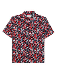 Cardinale Cotton Silk Printed Shirt - Black & Red