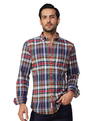 Japanese Cotton Checked Shirt - Multicoloured