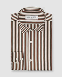 Camberline Twill Striped Shirt - Black & Brown