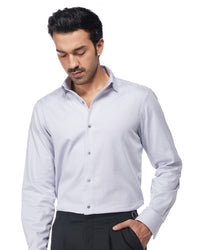 Stretch Cotton Dobby Shirt - Grey