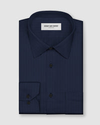 Ellara Herringbone Shirt - Navy