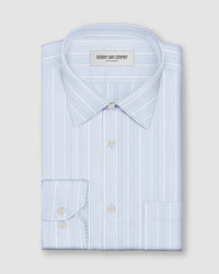Riviero Twill Striped Shirt - Blue