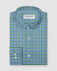 Montrose Herringbone Checked Shirt - Green & Blue