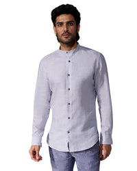 100% Linen Shirt - Light Grey