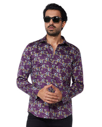 Floral Printed Shirt - Purple