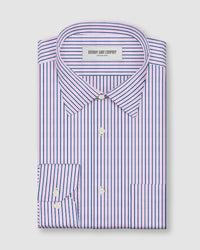 Antares Oxford Striped Shirt - Navy & Pink