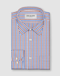 Montrose Herringbone Striped Shirt - Blue & Brown