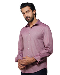 Stretch Cotton Knit Shirt - Maroon