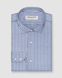 Antares Oxford Striped Shirt - Navy & Blue