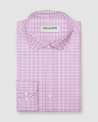 Aventine Herringbone Checked Shirt - Blue & Pink