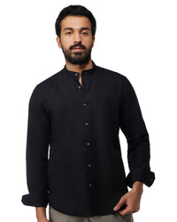 Cotton Linen Shirt - Black
