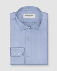 Valerian Twill Striped Shirt - Blue & White