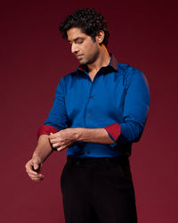 Reverie Satin Shirt - Blue