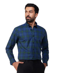 Japanese Checked Shirt - Blue & Green