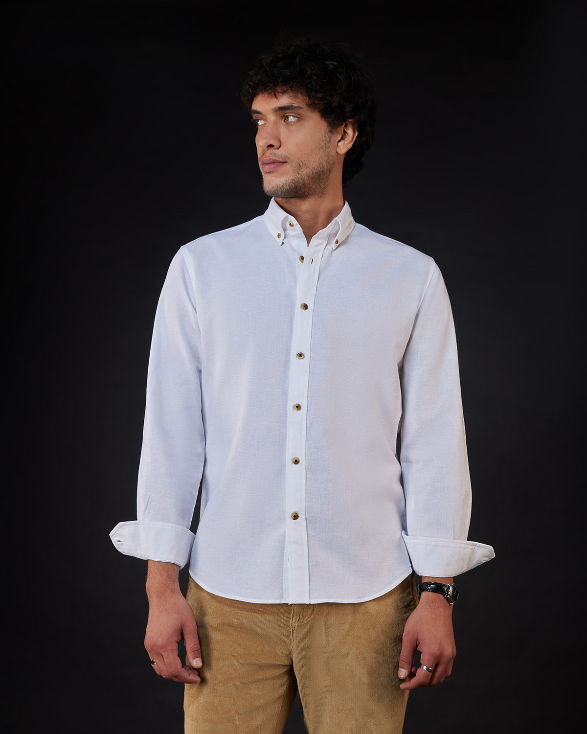 Cotton Linen Shirt White – Bombay Shirt Company - Main Image