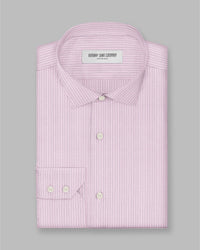 Marlowe Herringbone Striped Shirt - Pink & Dark Blue