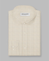 Aventine Herringbone Checked Shirt - Yellow & Dark Blue