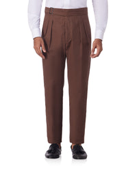 Ventura Cotton Linen Neapolitan Dress Pant - Brown