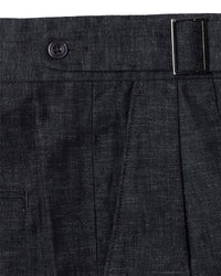 Avorio Cotton Linen Neapolitan Dress Pant- Bluish Grey
